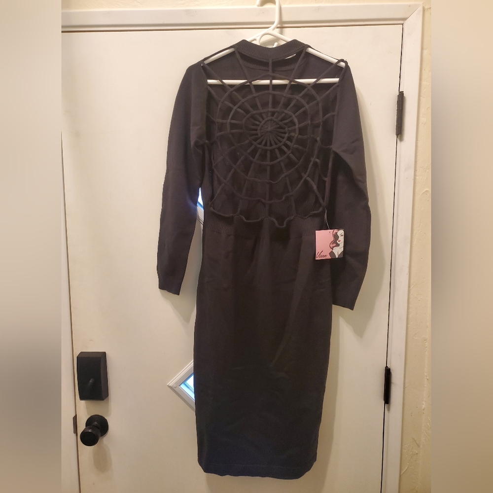 NWT Reversible Spiderweb Knit Wiggle Dress - Picture 2 of 6